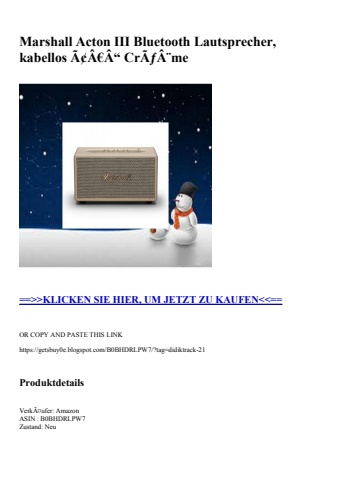 8903 marshall acton iii bluetooth lautsprecher  kabellos ã¢â€â“ crãƒâ¨me