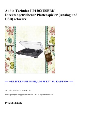 8885 audio-technica lp120xusbbk direktangetriebener plattenspieler  analog und usb  schwarz
