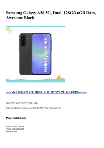 2295 samsung galaxy a36 5g  dual  128gb 6gb ram  awesome black