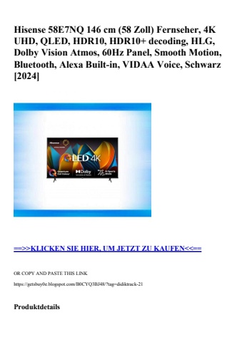 9894 hisense 58e7nq 146 cm  58 zoll  fernseher  4k uhd  qled  hdr10  hdr10  decoding  hlg  dolby vision