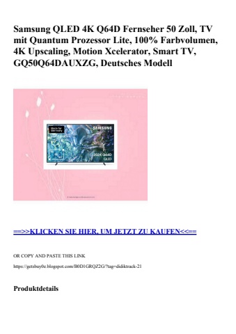 0992 samsung qled 4k q64d fernseher 50 zoll  tv mit quantum prozessor lite  100  farbvolumen  4k upscali