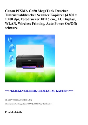 4436 canon pixma g650 megatank drucker tintenstrahldrucker scanner kopierer  4