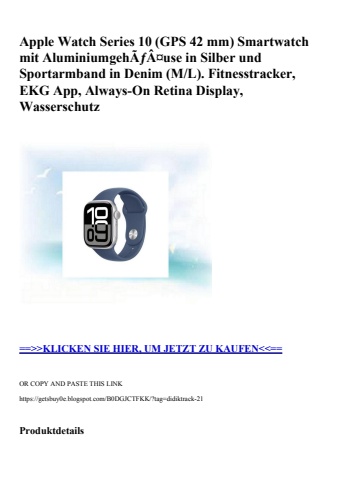 0042 apple watch series 10  gps 42 mm  smartwatch mit aluminiumgehãƒâ¤use in silber und sportarmband in