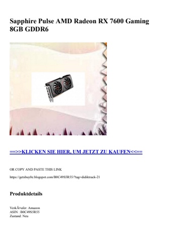 3293 sapphire pulse amd radeon rx 7600 gaming 8gb gddr6