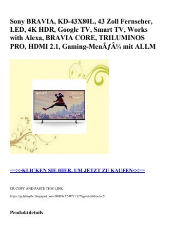 0240 sony bravia  kd-43x80l  43 zoll fernseher  led  4k hdr  google tv  smart tv  works with alexa  brav