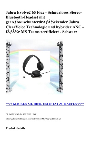 9115 jabra evolve2 65 flex - schnurloses stereo-bluetooth-headset mit gerãƒâ¤uschunterdrãƒâ¼ckender jabr