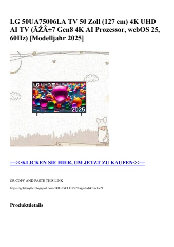 5468 lg 50ua75006la tv 50 zoll  127 cm  4k uhd ai tv  ãžâ±7 gen8 4k ai prozessor  webos 25  60hz   model