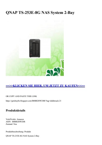 3262 qnap ts-253e-8g nas system 2-bay