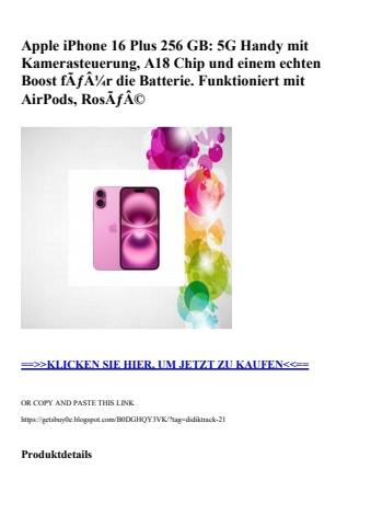 7956 apple iphone 16 plus 256 gb  5g handy mit kamerasteuerung  a18 chip und einem echten boost fãƒâ¼r d