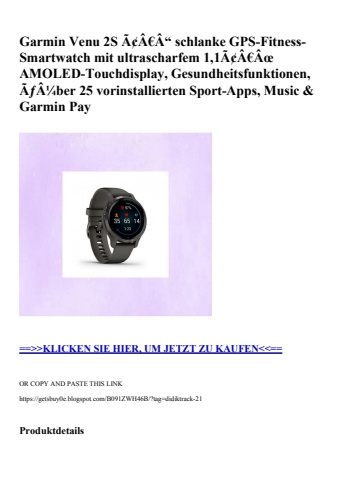 6516 garmin venu 2s ã¢â€â“ schlanke gps-fitness-smartwatch mit ultrascharfem 1 1ã¢â€âœ amoled-touchdispl