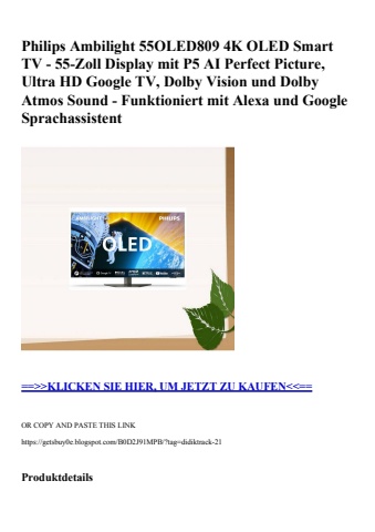 6590 philips ambilight 55oled809 4k oled smart tv - 55-zoll display mit p5 ai perfect picture  ultra hd