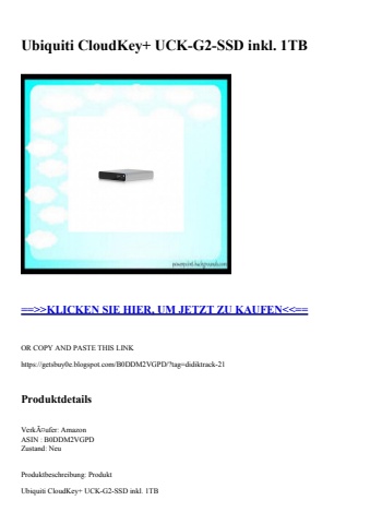 1957 ubiquiti cloudkey  uck-g2-ssd inkl