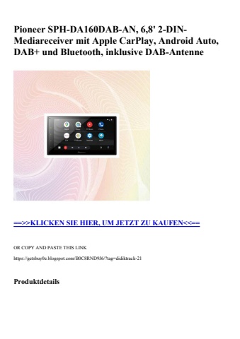 1614 pioneer sph-da160dab-an  6 8' 2-din-mediareceiver mit apple carplay  android auto  dab  und bluetoo