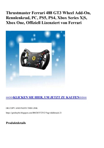 9731 thrustmaster ferrari 488 gt3 wheel add-on  rennlenkrad  pc  ps5  ps4  xbox series x s  xbox one  of