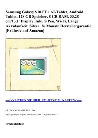 5722 samsung galaxy s10 fe  ai-tablet  android tablet  128 gb speicher  8 gb ram  33 28 cm 13 1' display