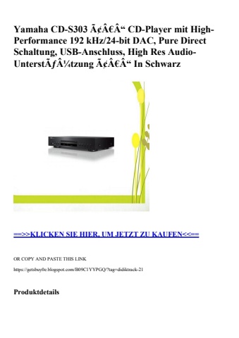 3236 yamaha cd-s303 ã¢â€â“ cd-player mit high-performance 192 khz 24-bit dac  pure direct schaltung  usb
