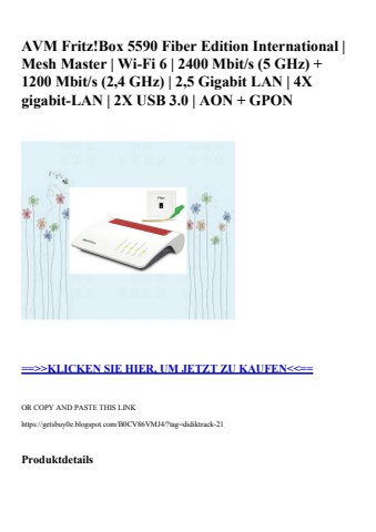 6723 avm fritz box 5590 fiber edition international   mesh master   wi-fi 6   2400 mbit s  5 ghz    1200