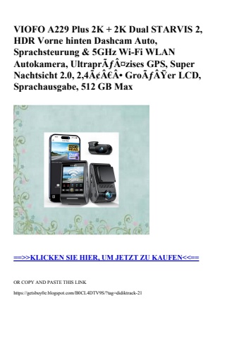 9053 viofo a229 plus 2k   2k dual starvis 2  hdr vorne hinten dashcam auto  sprachsteurung   5ghz wi-fi