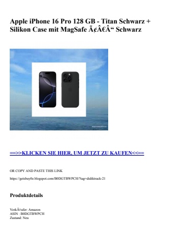 3874 apple iphone 16 pro 128 gb - titan schwarz   silikon case mit magsafe ã¢â€â“ schwarz