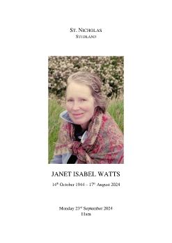 Janet Watts - Funeral Order of Service FINAL