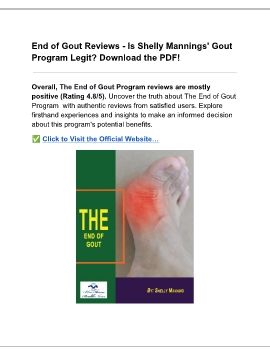 The End of Gout Review - Is Shelly Mannings' Gout Program Legit? Download PDF!