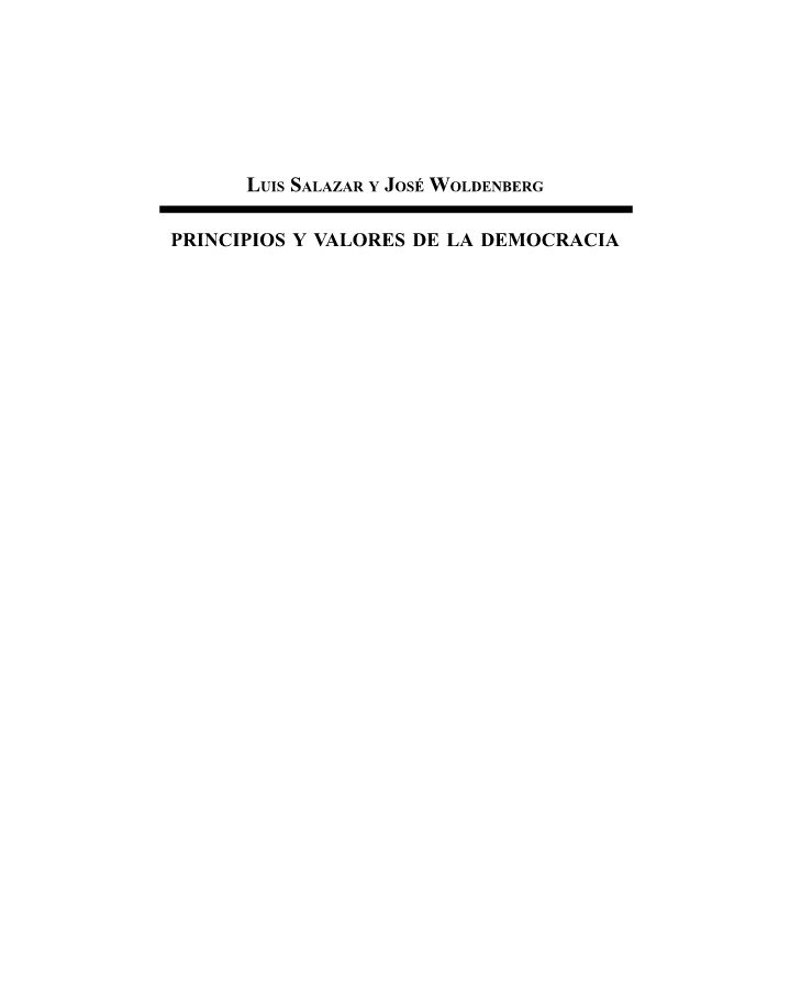 Principios y valores de la democracia