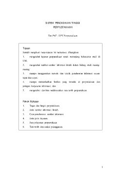 SISTEM PENDIDIKAN TINGGI PERPUSTAKAAN