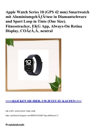 9758 apple watch series 10  gps 42 mm  smartwatch mit aluminiumgehãƒâ¤use in diamantschwarz und sport lo