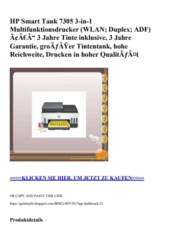 2741 hp smart tank 7305 3-in-1 multifunktionsdrucker  wlan  duplex  adf  ã¢â€â“ 3 jahre tinte inklusive