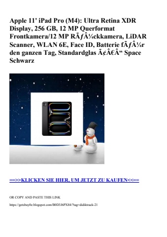7330 apple 11' ipad pro  m4   ultra retina xdr display  256 gb  12 mp querformat frontkamera 12 mp rãƒâ¼