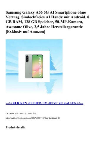 7141 samsung galaxy a56 5g ai smartphone ohne vertrag  simlockfreies ai handy mit android  8 gb ram  128