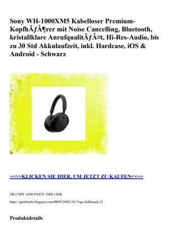 6921 sony wh-1000xm5 kabelloser premium-kopfhãƒâ¶rer mit noise cancelling  bluetooth  kristallklare anru