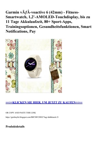 6086 garmin vãƒâ­voactive 6  42mm  - fitness-smartwatch  1 2'-amoled-touchdisplay  bis zu 11 tage akkula