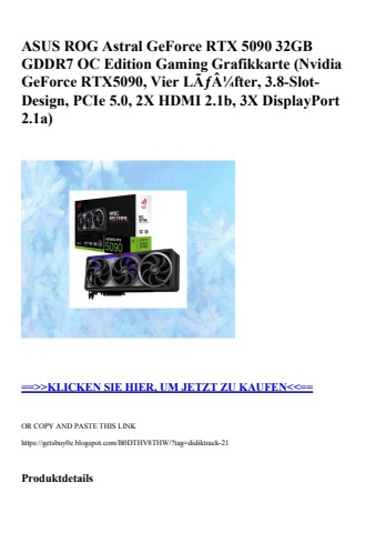 6618 asus rog astral geforce rtx 5090 32gb gddr7 oc edition gaming grafikkarte  nvidia geforce rtx5090