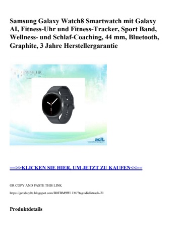 6538 samsung galaxy watch8 smartwatch mit galaxy ai  fitness-uhr und fitness-tracker  sport band  wellne