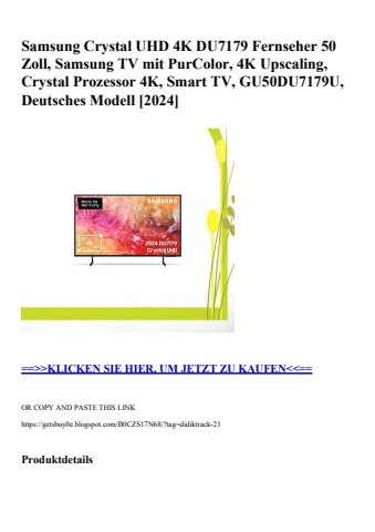 0979 samsung crystal uhd 4k du7179 fernseher 50 zoll  samsung tv mit purcolor  4k upscaling  crystal pro
