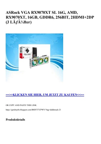 2187 asrock vga rx9070xt sl 16g  amd  rx9070xt  16gb  gddr6  256bit  2hdmi 2dp  3 lãƒâ¼fter