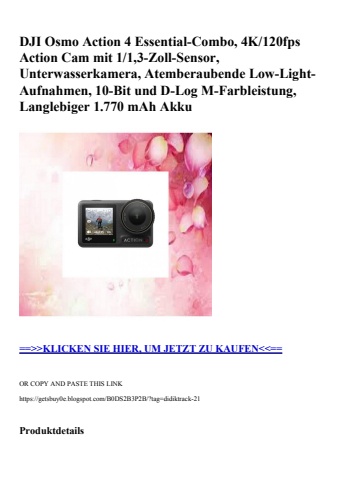 9862 dji osmo action 4 essential-combo  4k 120fps action cam mit 1 1 3-zoll-sensor  unterwasserkamera  a