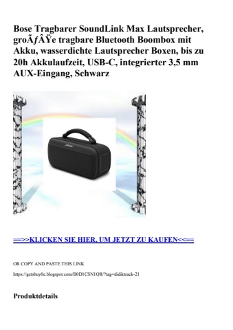 3126 bose tragbarer soundlink max lautsprecher  groãƒâÿe tragbare bluetooth boombox mit akku  wasserdich