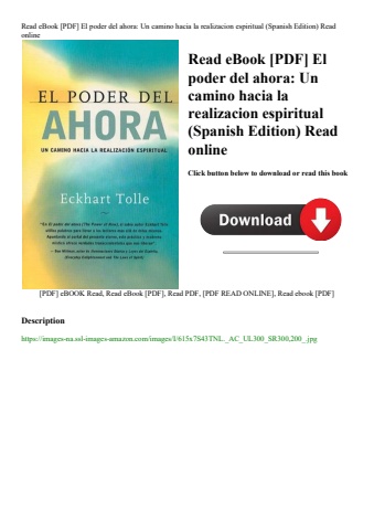 read ebook [pdf] el poder del ahora un camino hacia la realizacion espiritual (spanish edition) read
