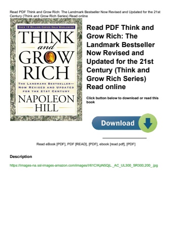 read pdf think and grow rich the landmark bestseller now revised and updated for the 21st century (t