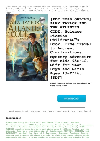 [pdf read online] alex taylor and the atlantis code science fiction childrenã¢â€â™s book