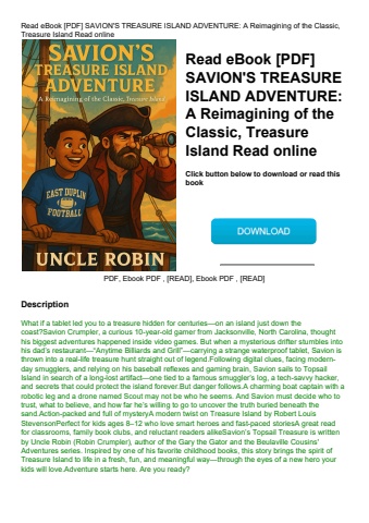 read ebook [pdf] savion's treasure island adventure a reimagining of the classic  treasure island re