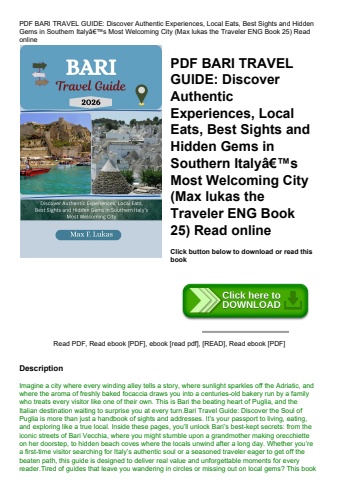 pdf bari travel guide discover authentic experiences  local eats  best sights and hidden gems in sou
