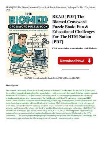read [pdf] the biomed crossword puzzle book fun & educational challenges for the htm nation [pdf]