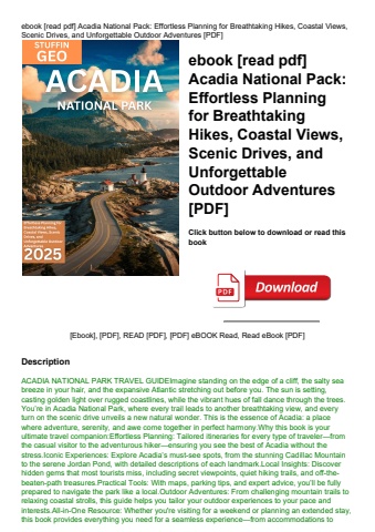 ebook [read pdf] acadia national pack effortless planning for breathtaking hikes  coastal views  sce