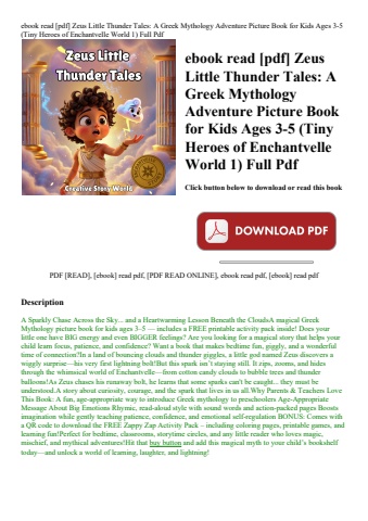 ebook read [pdf] zeus little thunder tales a greek mythology adventure picture book for kids ages 3-