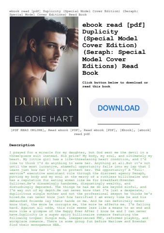 ebook read [pdf] duplicity (special model cover edition) (seraph special model cover editions) read