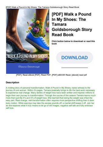 [pdf] walk a pound in my shoes the tamara goldsborough story read book