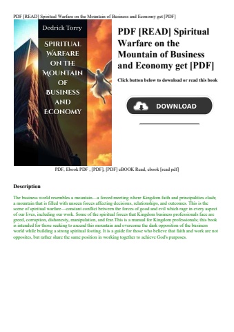 pdf [read] spiritual warfare on the mountain of business and economy get [pdf]